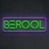 the word Berrol inscribed in the form of neon lights on a dark background Berool AV IM 70x70 - Soft Corporate
