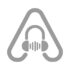a grey triangle with headphones AV Stereoalex IM 70x70 - Go Ahead